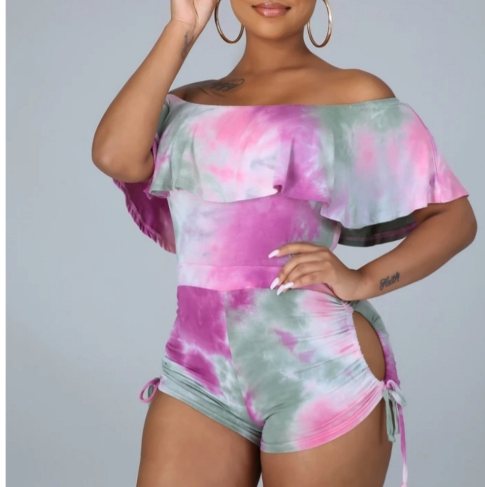 Side Lines Tye Dye Romper